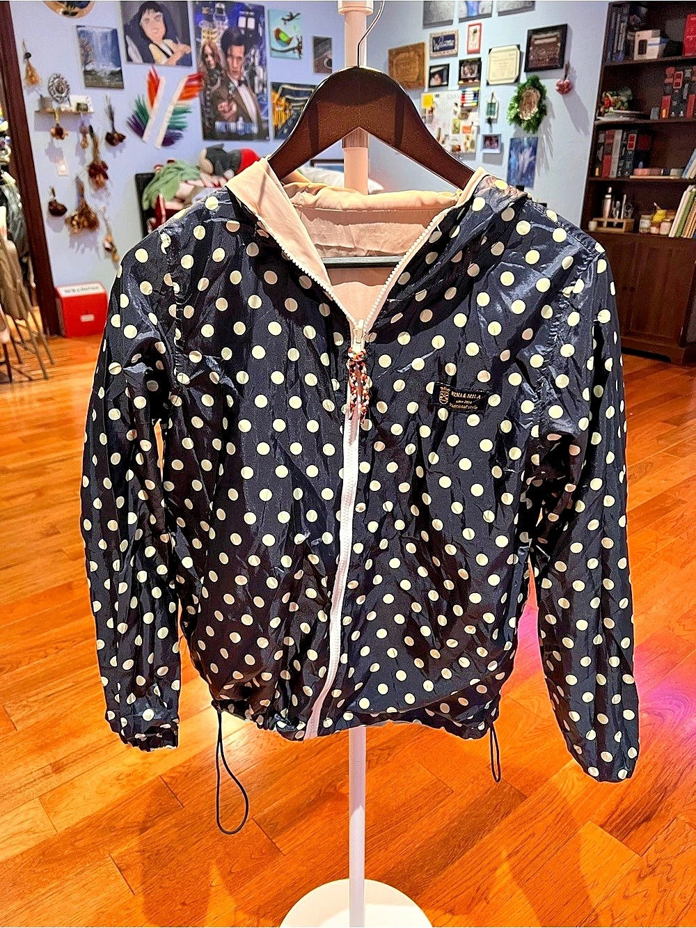 Reversible Color Block Polka Dot Jacket
